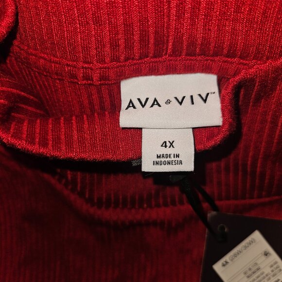 Women's plus size red thin long sleeve shirt size 4x - Picture 3 of 4